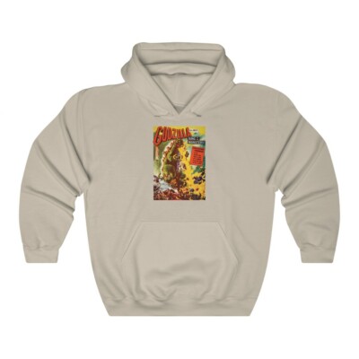 GODZILLA vintage movie poster art sweatshirt border removed-image