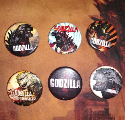 6 Ata-Boy Godzilla 2014 Movie Metal Buttons-image