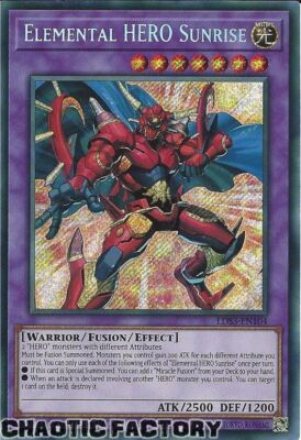 YUGIOH LDS3-EN104 Elemental HERO Sunrise Secret Rare 1st Edition NM FACTORY SEAL-image