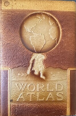 VINTAGE 1950 Hammond’s Complete World Atlas – Leather-Like Cover - Preowned-image
