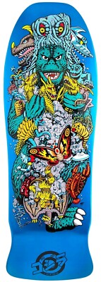2024 Santa Cruz Godzilla Kaiju x Roskopp Skateboard Deck Blue Metallic Dip 10x30-image