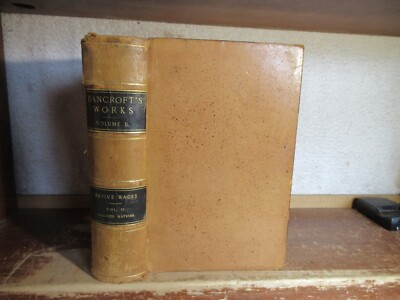 Old NATIVE RACES CIVILIZED NATIONS Leather Book 1886 INDIANS CENTRAL AMERICA MAP-image