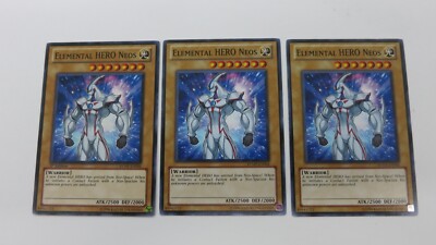 3x ( 2 1ST / 1x UNL ) ELEMENTAL HERO NEOS  RYMP-EN004  MONSTER COMMON YUGIOH  NM-image
