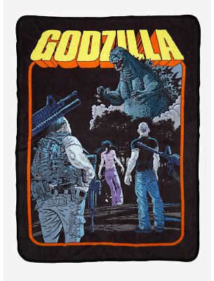 GODZILLA Face Off  PLUSH THROW BLANKET 48 X 60 NEW-image
