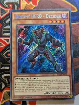 Destiny HERO - Decider DESO-EN003 Secret Rare 1st Edition Yugioh TCG Card-image