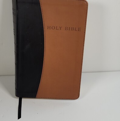 Holy Bible KJV Reference Edition Tan Black Imitation Leather Red Letter And Maps-image