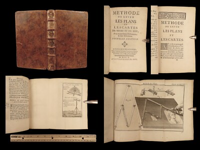 1750 Surveying Map Making Cartography Tools FORT PLANS Ozanam Mathematics-image
