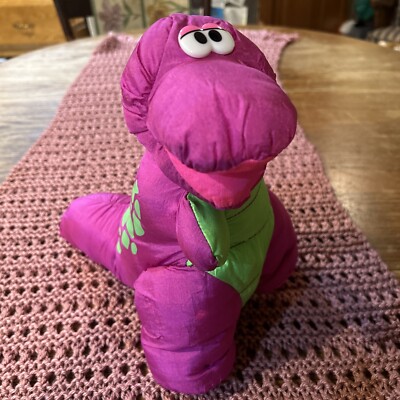 1992 Puffalump Fisher Price Purple Dinosaur Squeaks 12