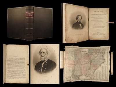 1868 The Lost Cause Pollard MAP Confederate Civil War White Supremacy SLAVERY-image