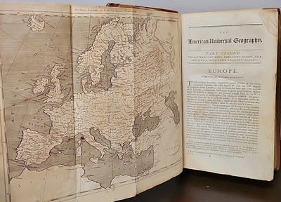 1805 Jedidah Morse Universal Geography Asia Europe Africa Map Antique Leather-image
