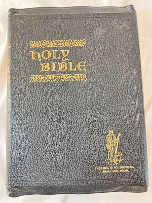 Holy Bible, The Good Leader, KJV, Indexed,Red Letter, Illustrated, Leather, 1948-image