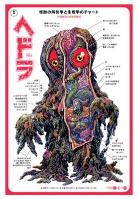 Hedorah Anatomy Poster Print Mike Sutfin Godzilla SDCC MONDO-image