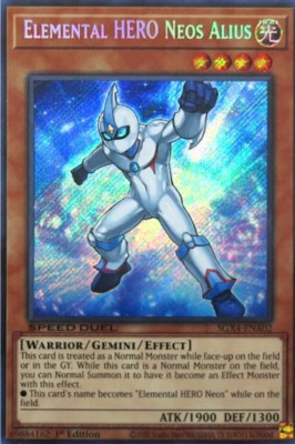 1X NM Elemental HERO Neos Alius - SGX4-ENA02 - Secret Rare 1st Edition-image