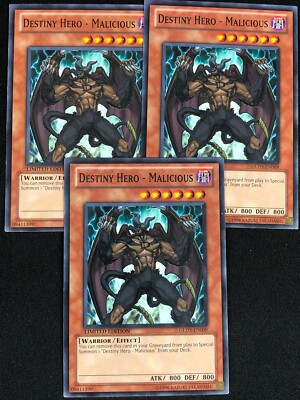 YUGIOH DESTINY HERO MALICIOUS GLD3-EN009 COMMON X3(NM)-image