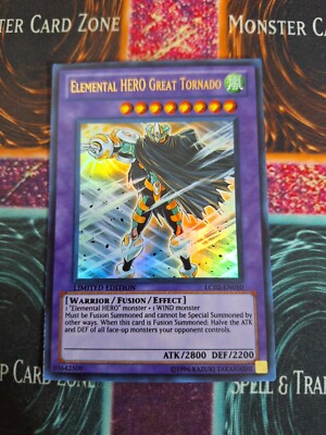 Yu-Gi-Oh! Elemental HERO Great Tornado LC02-EN010 Ultra Limited Near Mint e5/-image