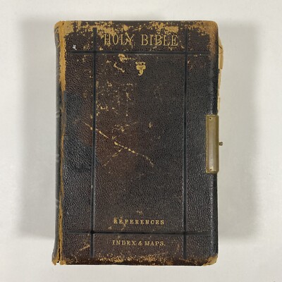 Holy Bible Printed by Eyre and Spottiswoode Late 1870’s with Color Maps & Index-image