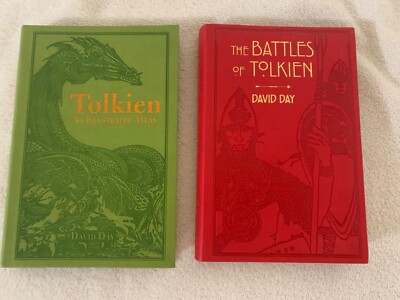 World of Tolkien David Day Atlas & Battles Lot of 2 Faux-leather Like New-image