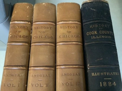 History Illinois Chicago Cook County Andreas 4 Volumes 1884 Deluxe Leather Bind-image