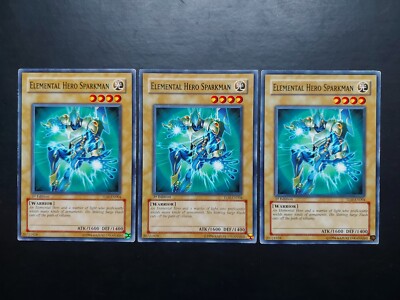 Yugioh - Elemental Hero Sparkman TLM-EN004 Common 1st Edition Playset x3-image