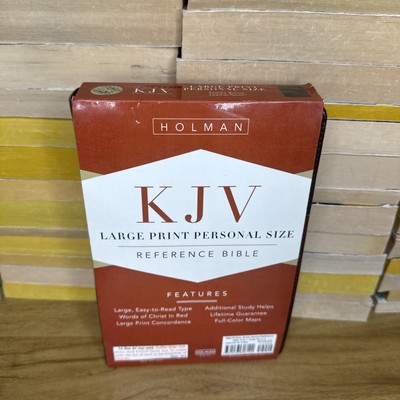 Holman KJV Large Print Personal Size Bible Brown Tan LeatherTouch Red Letter-image