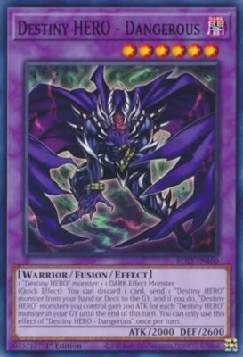 Yugioh! Destiny HERO - Dangerous - BLC1-EN100 - Common - 1st Edition Near Mint, -image