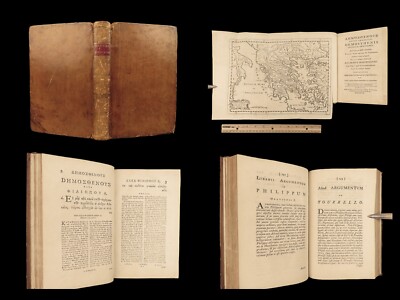 1778 Demosthenes Orations Speech MAP Ancient Greece Greek Latin Irish Mounteney-image