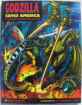Godzilla Saves America Monster Showdown 3D art Hardcover HC HB Ghidorah Rare New-image