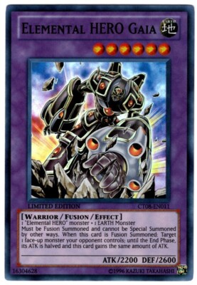 Yugioh - 1X Elemental HERO Gaia - Super Rare - Limited - CT08-EN011 - Near Mint-image