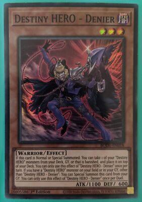 YuGiOh Destiny Hero - Denier Super Rare 1st Edition BODE-EN018-image