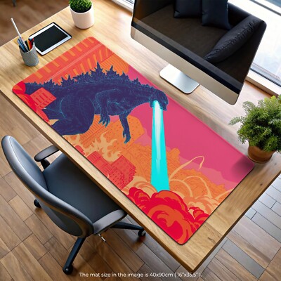 Godzilla Atomic Breath Mouse Pad, Gaming Desk Mat with Kaiju City Design-image