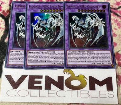 3x (M/NM) - Elemental HERO Chaos Neos - BLAR-EN055 - Ultra Rare - 1st Ed. YuGiOh-image