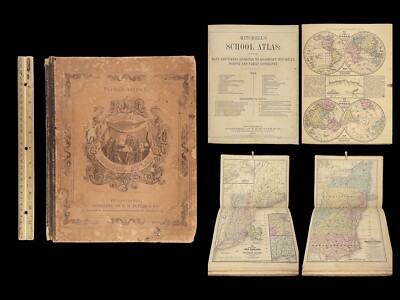 1865 Mitchell School ATLAS 31 MAPS America TEXAS Wild West Confederate South-image