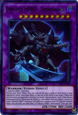 1X NM Destiny HERO - Dominance - DANE-EN031 - Super Rare 1st Edition -image