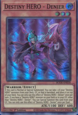 1X NM Destiny HERO - Denier - BODE-EN018 - Super Rare 1st Edition-image