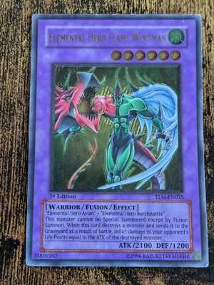 Yugioh Elemental Hero Flame Wingman TLM-EN035 1st Edition Ultimate Rare-image