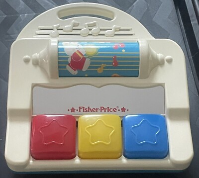 Vintage Fisher Price Musical Toy 1989 # 1102 Lights Piano N Sound Working-image