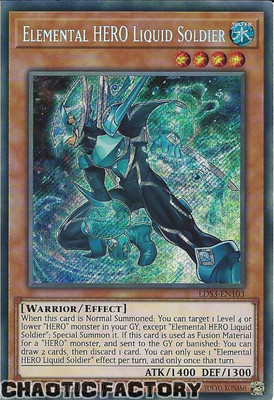 YUGIOH LDS3-EN103 Elemental HERO Liquid Soldier Secret Rare 1st Edition NM FACTO-image
