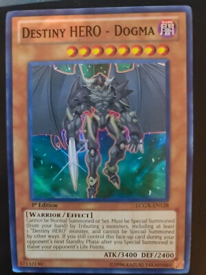 YuGiOh Destiny Hero Dogma Super Rare LCGX-EN128 1st Edition NM-image
