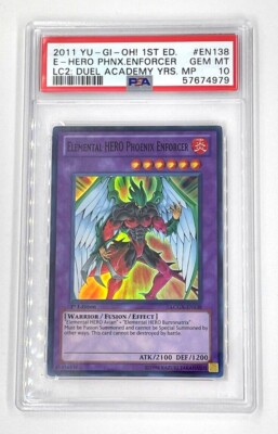 2011 YuGiOh Elemental Hero Phoenix Enforcer LCGX-EN138 1st Edition PSA 10-image