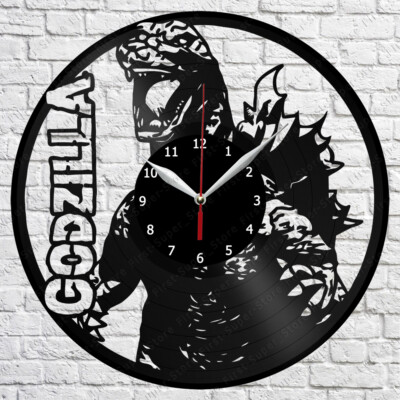 Godzilla Vinyl Record Wall Clock Home Fan Art Decor 12'' 30 cm 6343-image