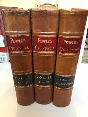 1883 The People's Cyclopedia of Universal Knowledge 3 Volumes Super Clean - Maps-image