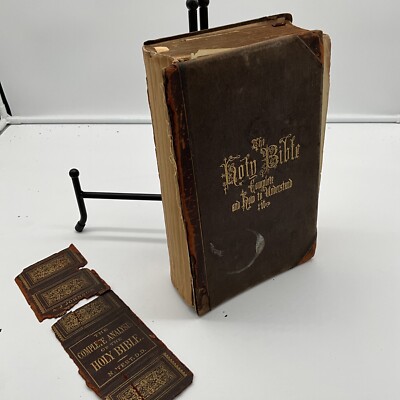 Antique-1869-The Holy  Bible Complete And How To Understand It-N. West D. D.-image