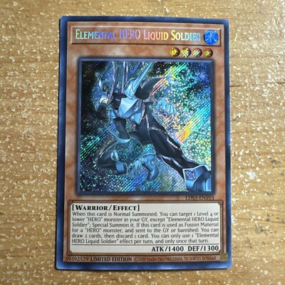 🔥Yugioh LDS3-EN103 Elemental Hero Liquid Soldier SECRET RARE NM 1ST EDITION-image