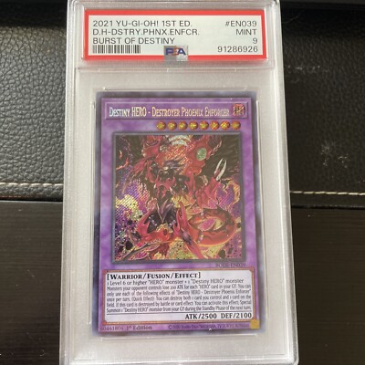 Yu-Gi-Oh! TCG Destiny HERO - Destroyer Phoenix Enforcer BODE-EN039 PSA 9-image