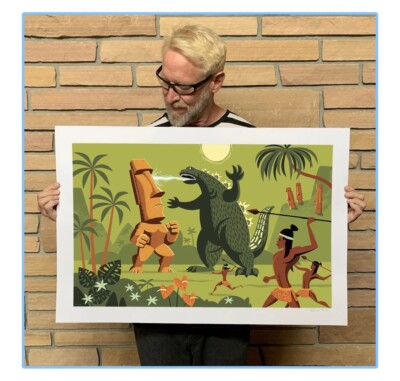 2021 San Diego Comic Con SHAG The Monumental Match Serigraph Print /200 SDCC-image