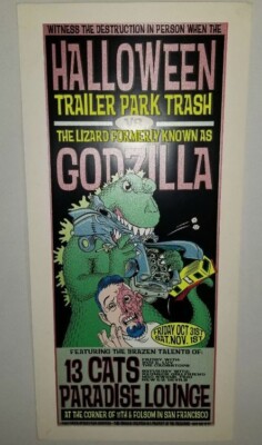 CHUCK SPERRY 97' SAN FRANCISCO HALLOWEEN MONSTER TRUCK GODZILLA POSTER LIZARD SF-image