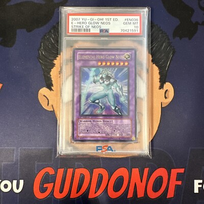 💎PSA 10 GEM MINT 2007 YU-GI-Oh! STON ELEMENTAL HERO GLOW NEOS EN036 1st Edition-image