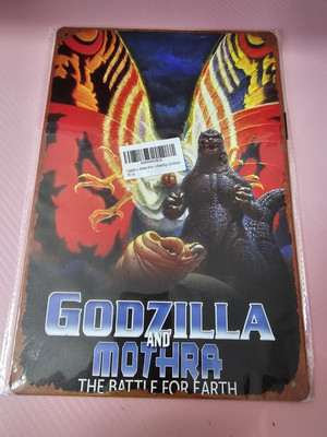 Godzilla Mothra battle for earth Movie Wall Art 8x12 TIN metal wall poster-image