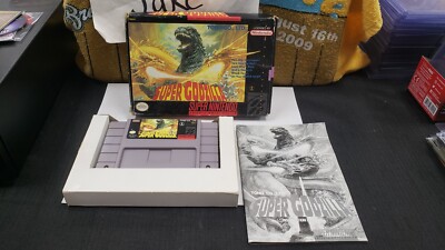 CIB SUPER GODZILLA SUPER NINTENDO SNES VIDEO GAME COMPLETE IN BOX W PROTECTOR-image