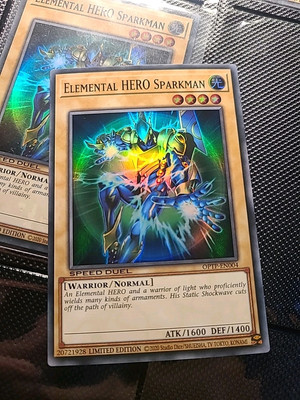 YuGiOh! Elemental HERO Sparkman  OPTP-EN004 Super Rare Speed Duel Prize Card-image